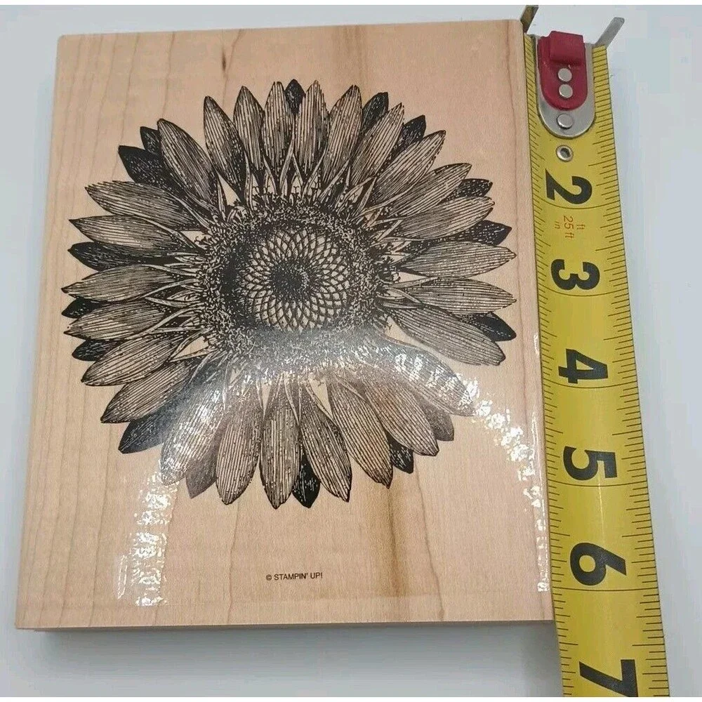 Stampin Up Sunflower Rubber Stamp Huge Background Summer Retired